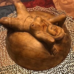 ANTIQUE African dough bowl hand carved Teak